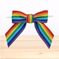 Rainbow Ribbon Bow with Twist tie