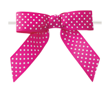 0175 Shocking Pink Polka Dot Grosgrain Bow