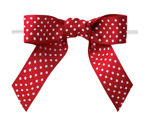 0250 Red Polka Dot Grosgrain Bow