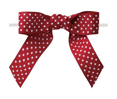 0250 Red Polka Dot Grosgrain Bow