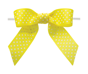 0650 Maize Yellow Polka Dot Grosgrain Bow