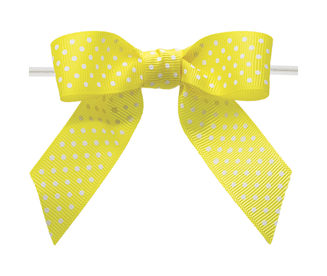 0650 Maize Yellow Polka Dot Grosgrain Bow