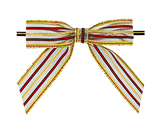 Gold & Red Stripe Bow