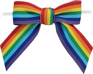 Rainbow Ribbon Bow with Twist tie