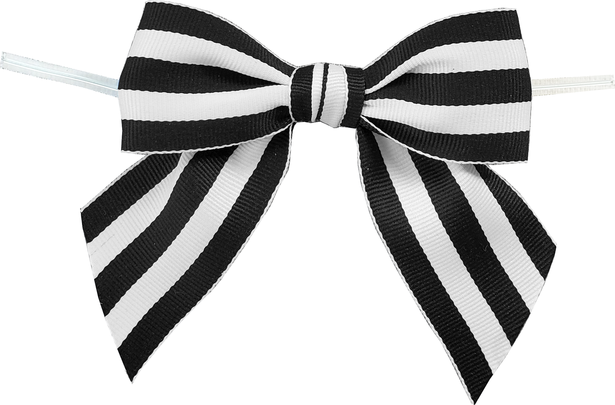 Papillon Packaging 0030 Black Mono Stripe Bow with Twist tie