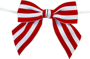 0250 Red Mono Stripe Bow with Twist tie