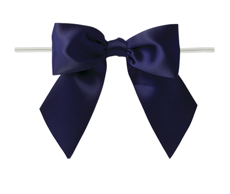 0370 Navy Satin Bow