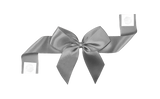 0012 Silver Pre-tie Bow with Glue Dot