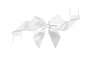 Packaging Express_0029 White Pretie Bow with Glue Dot