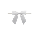 0029 White Twist Tie Bow