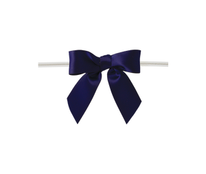 0370 Navy Satin Bow